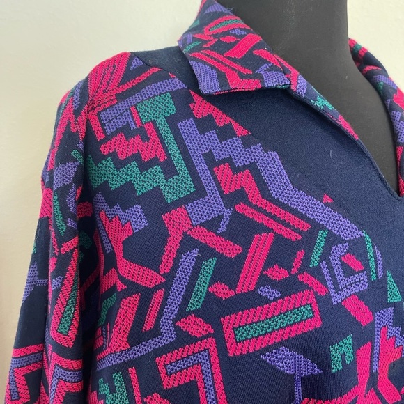 Women’s Vintage 80s-90s Abstract Graff California Designs Sweater Medium Pink - Picture 2 of 7